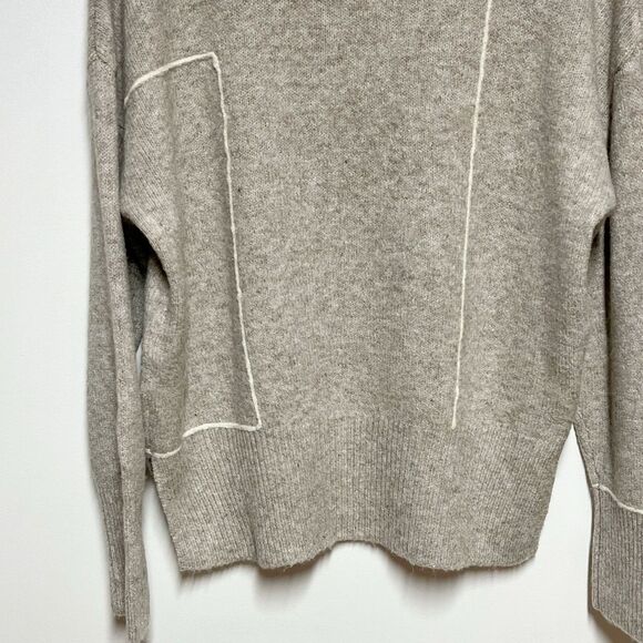 NWT Studio by the Workshop Contrast Line Mocha Turtleneck Sweater Womens S - Picture 7 of 8